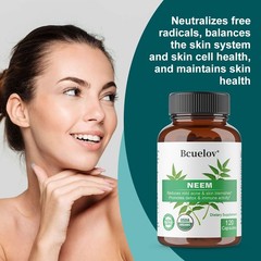 Organic Neem 600 mg 30/60/120 Capsules For Men & Women, Supports Immune, Detox