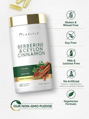 Berberine with Ceylon Cinnamon | 2000mg | 60 Capsules | Vegetarian | by Carlyle