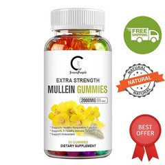 Mullein Leaf Gummies 2000mg Lung Cleansing,Respiratory Support Supplement 60 Pcs