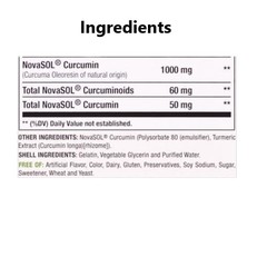 A1Vitality NovaSOL Turmeric Curcumin 1000mg – Clinically 60 Count (Pack of 1)