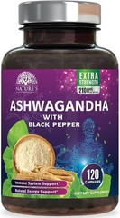 Organic Ashwagandha 1950mg w/ Black Pepper for High Absorption & Stress Support
