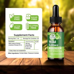 Amazing Botanicals Alcohol-Free Wild Lettuce 10X Extract Tincture | USDA Organic