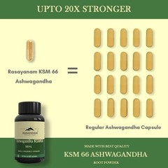 Rasayanam Ashwagandha KSM-66 (500mg) Capsule Energy Endurance Strength (60 Caps)