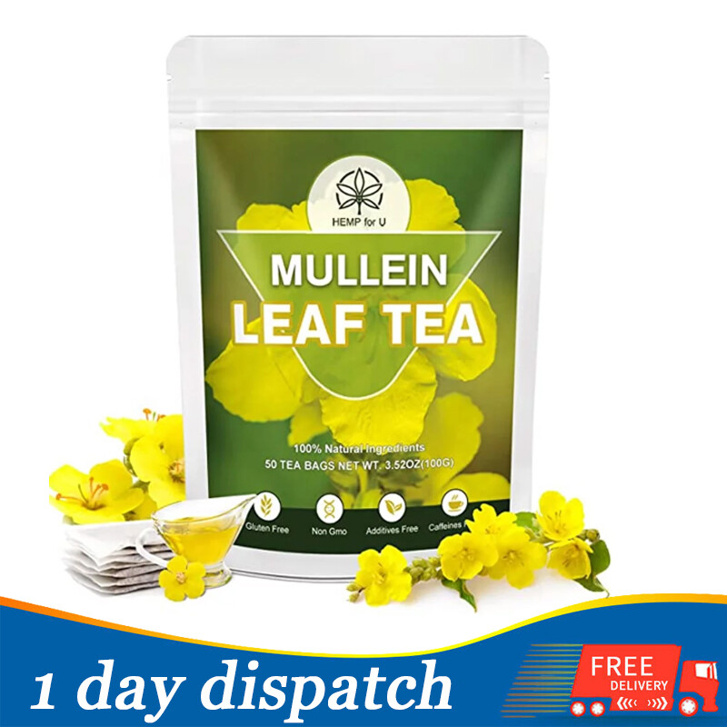 Mullein Leaf Tea Bags Herbal Lung Cleansing Breathing Cough Relieve 50 Tea Bags