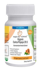ORGANIC Carica Papaya 20:1 Extract Capsules Fermented Papaya