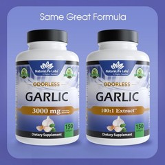 Odorless Garlic – Concentrated 100:1 Garlic Extract with Olive Oil – 150 Soft…