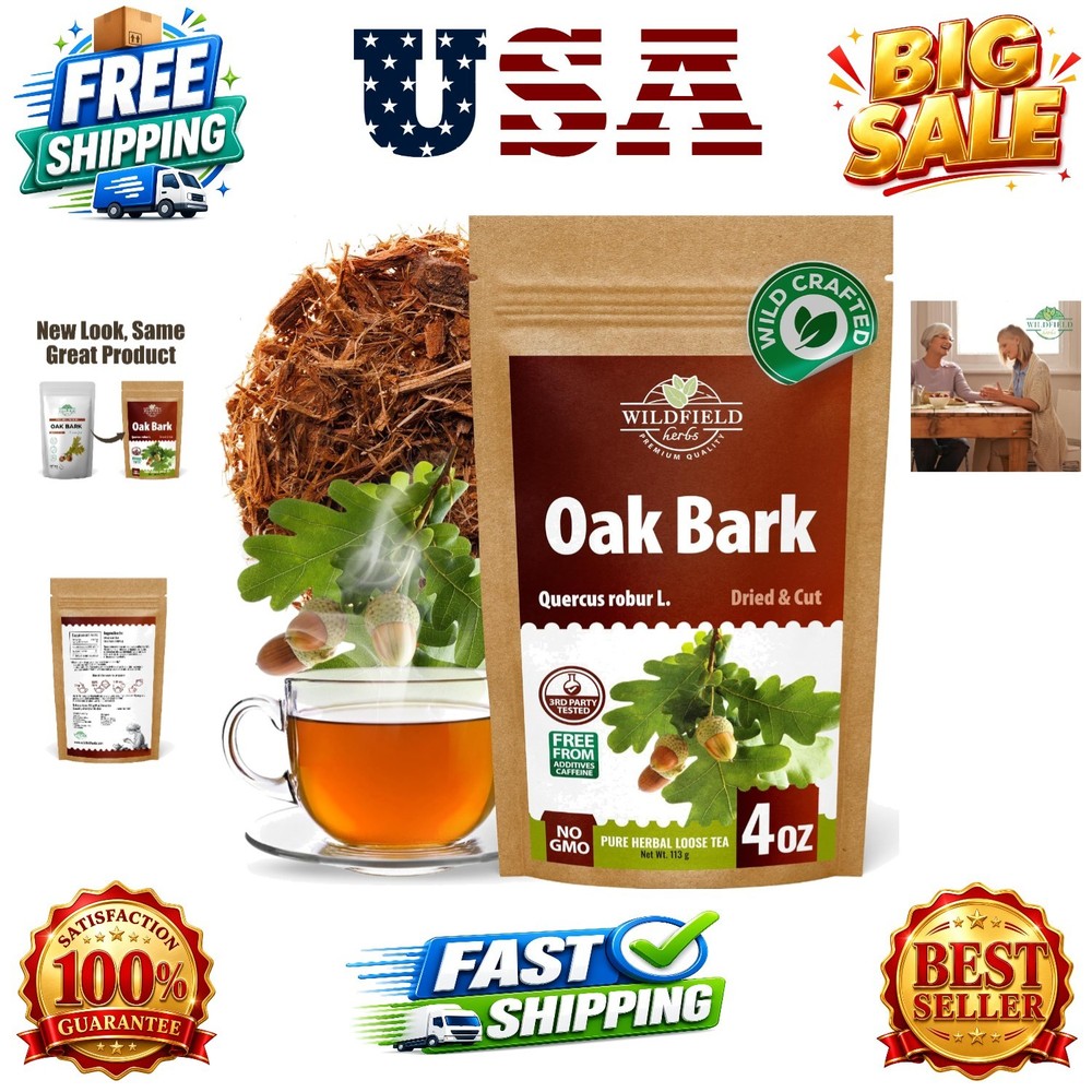 4 oz. Oak Bark Tea Tree Bark Herbs Сascara Cortex Quercus – 113g Herb Tea Cor…