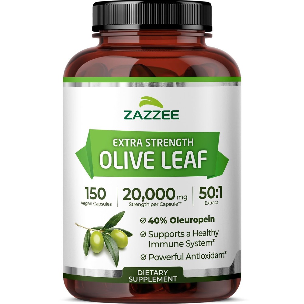 Extra Strength Olive Leaf 50:1 Extract 40% Oleuropein Vegan Capsules 150 Count