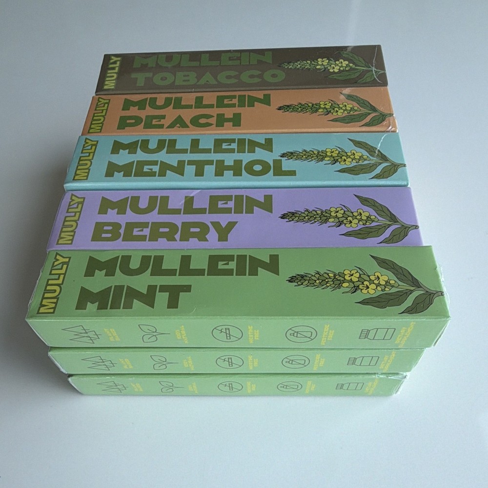 MULLY Mullein Diffuser Plant-Based Nicotine Free Mint ,Berry ,Menthol,Peach,Toba