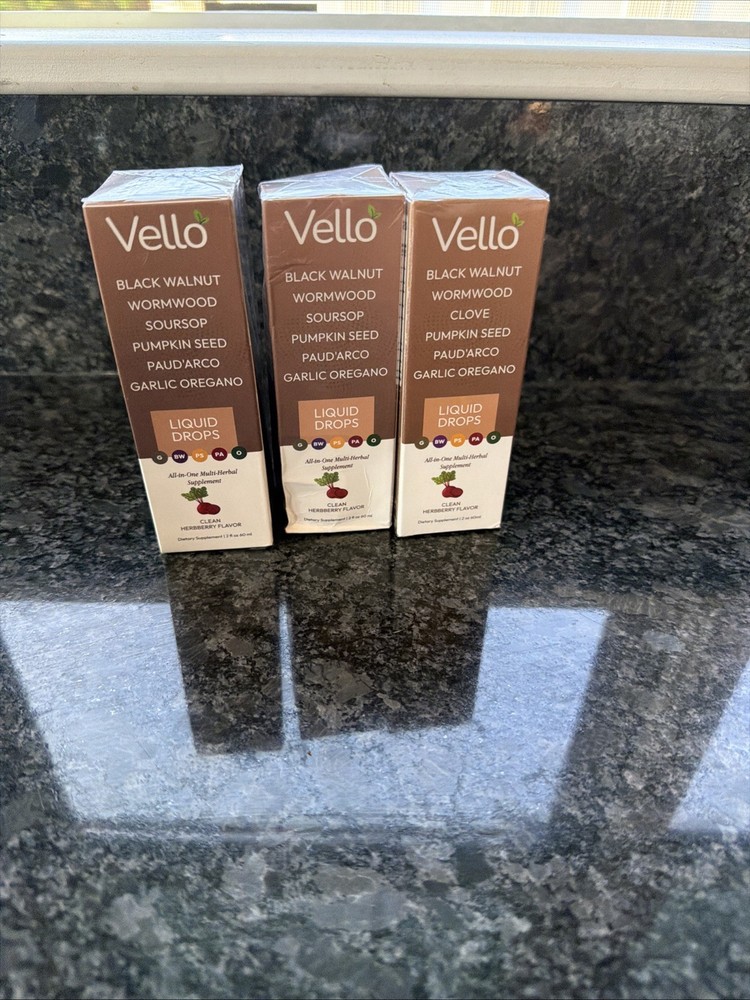 VELLO Black Walnut Wormwood Gut Cleanse | Soursop, Pumpkin Seed, PAU D’arco, Gar