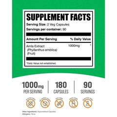 Amla Indian Gooseberry Fruit Extract 1000mg | 180 Capsules | 3 MONTH SUPPLY