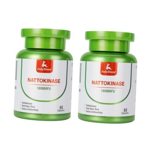 Nattokinase 6,000 FU Per Serving of Enzyme, Whole Bottle 180,000 FU, 2 Bottles