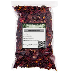 Dried Hibiscus Flowers | 100% Natural Organic Petals | Loose Leaf Red Herbal Tea