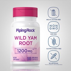 Wild Yam Root | 1200 mg | 100 Capsules | Non-GMO Supplement | by Piping Rock