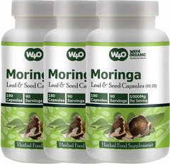 Moringa Oleifera Leaf & Seed Powder 80:20 – 180 Capsules, 1000mg (1 Packs)