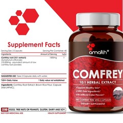 Comfrey Root Extract Symphytum 10000mg Capsules – 90 Pills – Healthy Skin
