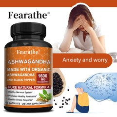 Ashwagandha 1600mg – Black Pepper Extract – Stress Anxiety Relief,Mood Balancing