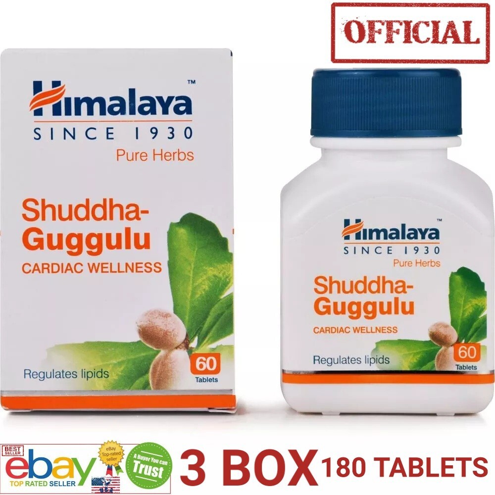Shuddha Guggulu 3 BOX 180 TABLETS OFFICIAL USA Himalaya Cardiac Wellness Exp2025