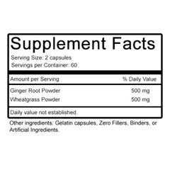 120 Wheatgrass & Ginger Root Capsules | Digestion, Alkalinity, Nutrients & More