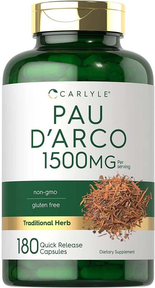 Pau D’Arco Capsules | 1500mg | 180 Count | Non-GMO, Gluten Free | by Carlyle