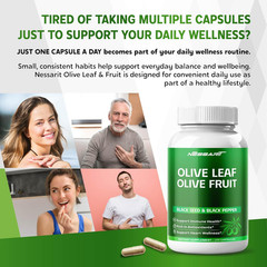 Nessarit Olive Leaf & Olive Fruit 9,100Mg with 60% Oleuropein & 60% Hydroxytyro
