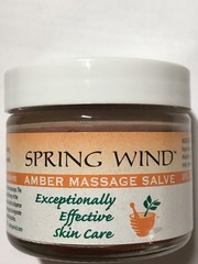 Spring Wind – Amber Massage Salve, 4 FL Oz Balm in Round Glass Bottle