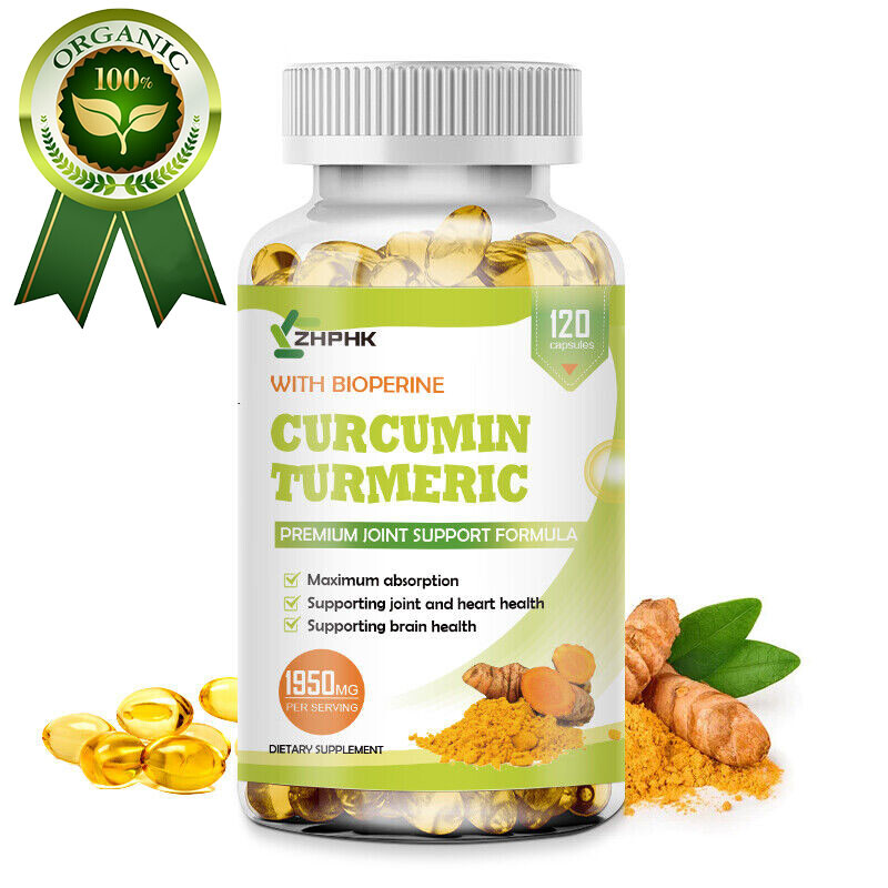 ORGANIC Turmeric Curcumin, Ginger and Black Pepper 120 Capsules – High Potency