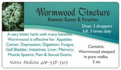 Wormwood Tincture Organic & Pure: Expels Worms, Parasites, Fungi. Safe Effective