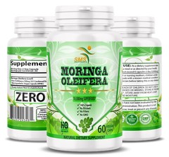 Moringa Oleifera Organic Leaf Extract 10,000mg Serving 100% Pure Capsules 60 CT