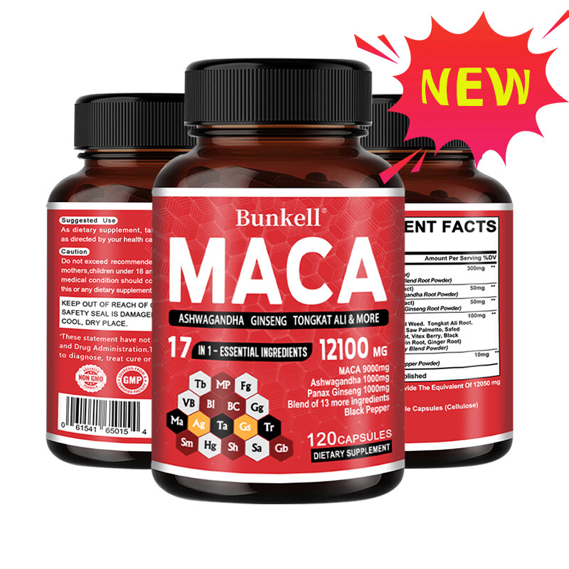 Maca Root Capsules 12100mg |30/60/120Caps| Red,Yellow,Black Maca,Boosting energy