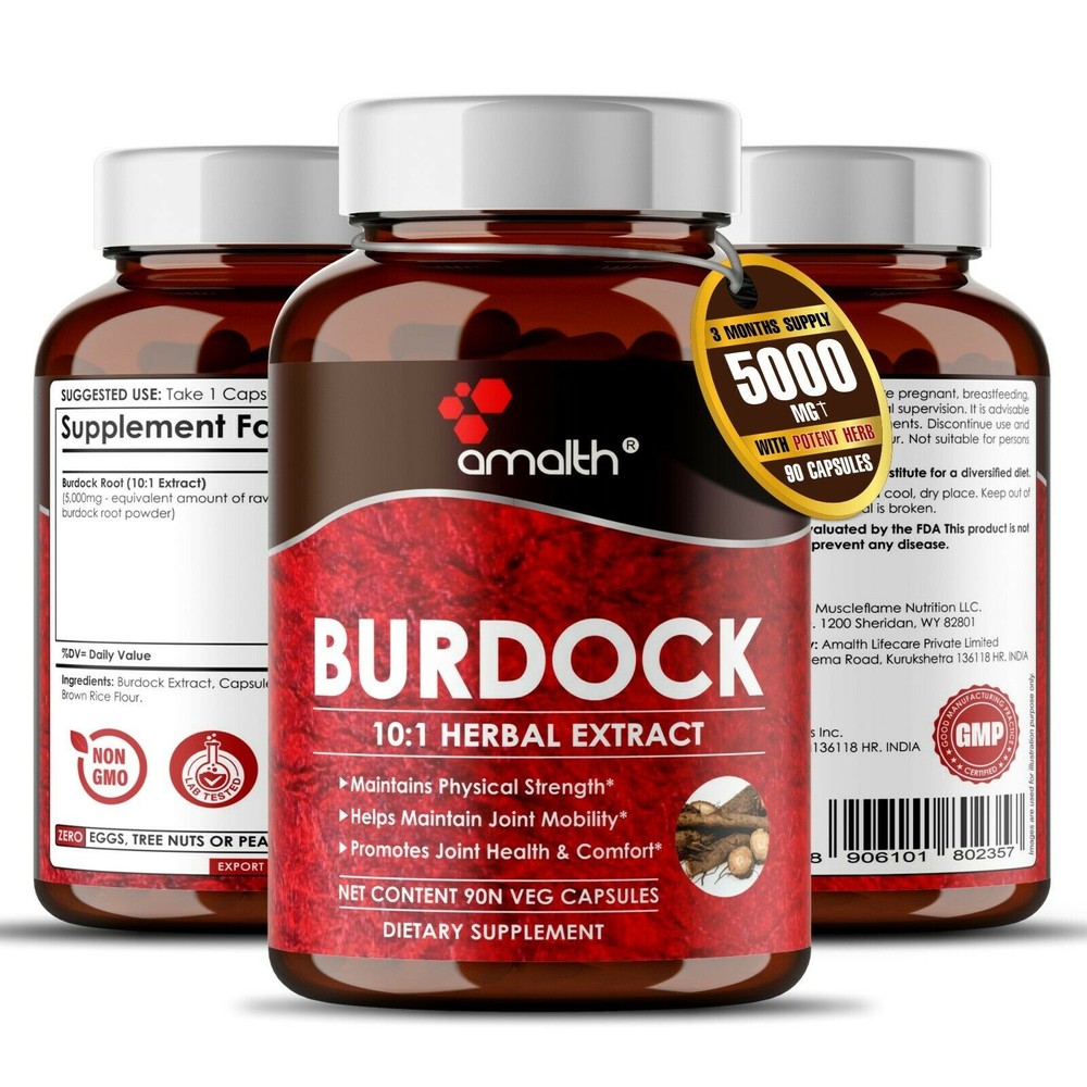 Burdock Root Extract Arctium Arctium Sea Moss Bladderwrack 5000mg 90 Capsules