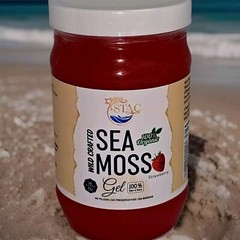 Strawberry Sea Moss Gel 100% Wildcrafted St. Lucia Sea Moss 16oz.