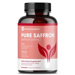 Saffron Supplements – 100% Pure Extract Capsules 60 Count (Pack of 1)