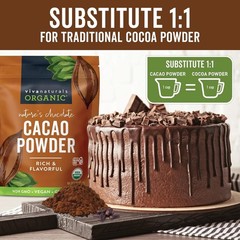 High-Quality Unsweetened Organic Cacao Powder, 1 lb – Gluten-Free & Non-GMO