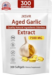 Aged Garlic Extract, 300 Softgels, Odorless Garlic 15:1 Extract Formula, 2 Years