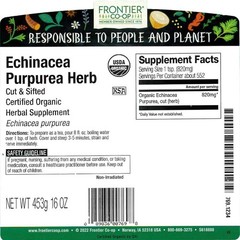 Organic Echinacea Purpurea Herb, Cut and Sifted, Kosher | 16 Ounce Pack of 1