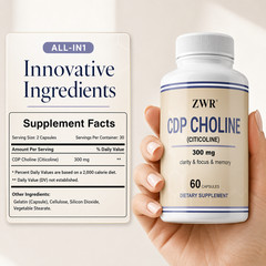 CDP Choline Supplement, Brain Health with Citicoline Extract, 60 Capsules