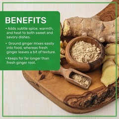 Organic Ginger Root Powder 1 LB – Gluten Free, Non-GMO, Ideal for Cooking, Bakin