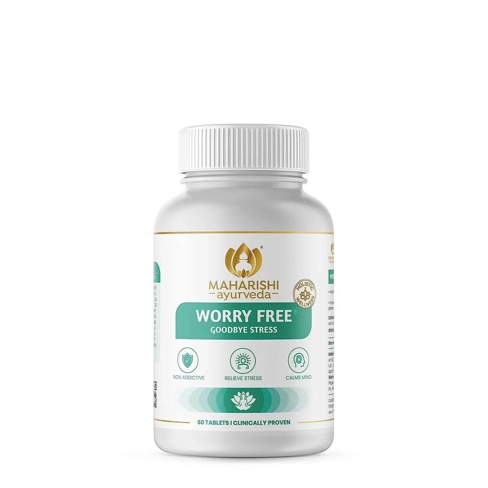 2 Bottles X Maharishi Ayurveda WORRY FREE 60 Tabs FREE SHIPPING Worldwide