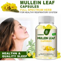 3Pack Mullein Leaf Capsules For Lung Cleansing & Detox Herbal Dietary Supplement