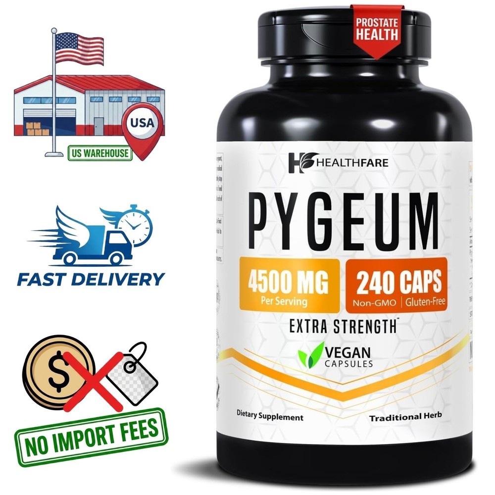 Pygeum Africanum Extracto 4500mg – 240 Cápsulas – Suministro para 240 Días