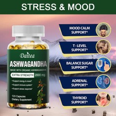 Ashwagandha Caps 2000mg-Supports Energy, Reduces Anxiety, Relaxation,Supplement