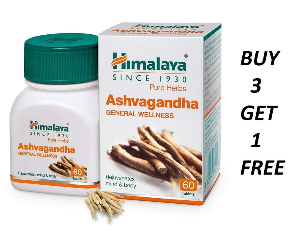 Himalaya Ashwagandha Ashvagandha General Wellness 60 TABS BUY 3 GET 1 FREE