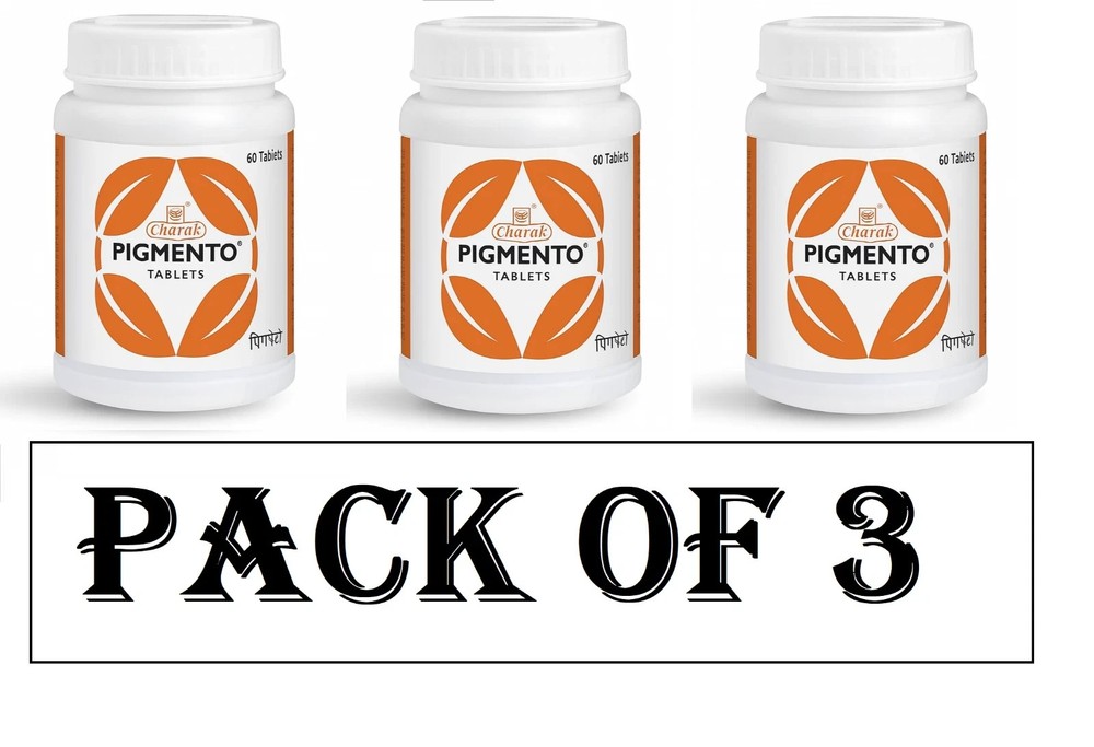 Charak Pigmento Tablet – 180 Tabs (3×60) Supports natural skin pigmentation
