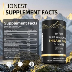 Himalayan Shilajit GOLD Gummies, Organic, Extremely strong 3000 mg, Fulvic Acid.
