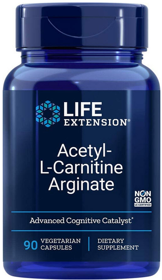ACETYL-L-CARNITINE ARGINATE CELL BRAIN HEALTH 90 Caps 620mg LIFE EXTENSION