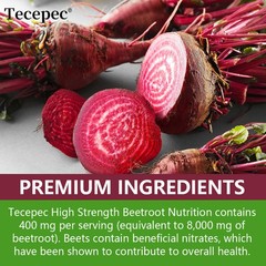 Organic Beet Root 8000 Mg Strength 20:1 Extract 30-120 Capsules Heart Health