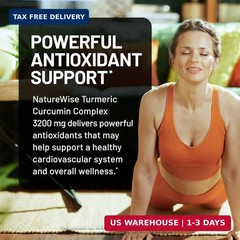 NatureWise Turmeric Curcumin Complex 3200 mg with BioPerine for Absorption – Tur