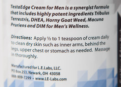 LEL TESTAEDGE TESTOSTERONE CREAM~MEN~GAIN LEAN MUSCLE~BODYBUILDING~ENERGY
