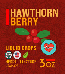 Hawthorn Berry Extract Tincture – Natural Heart Support – Easy Liquid Drops – US